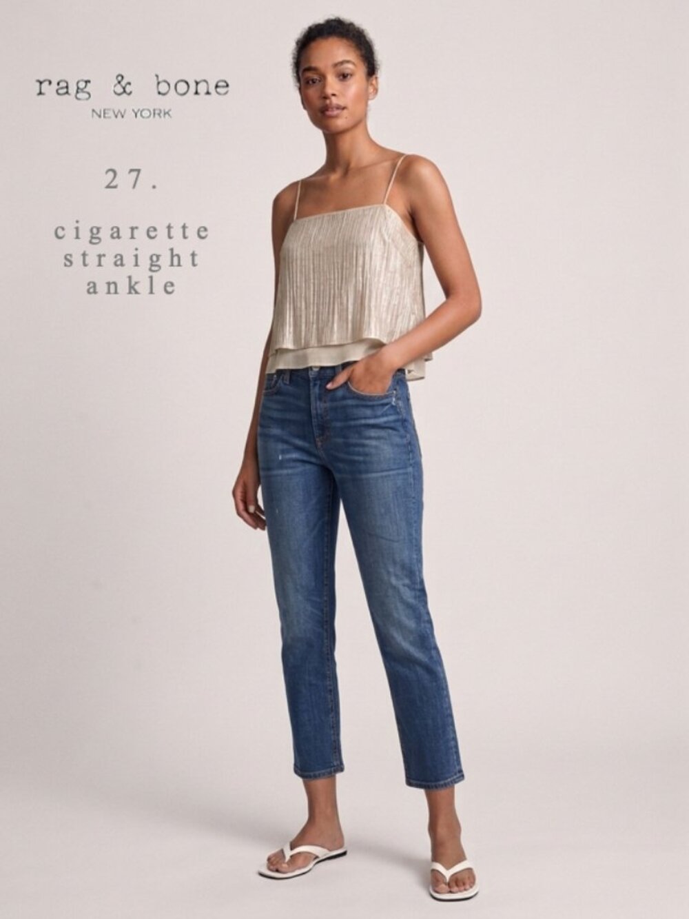 Rag & Bone Jeans Women 27 Blue Cigarette Straight Ankle High Rise